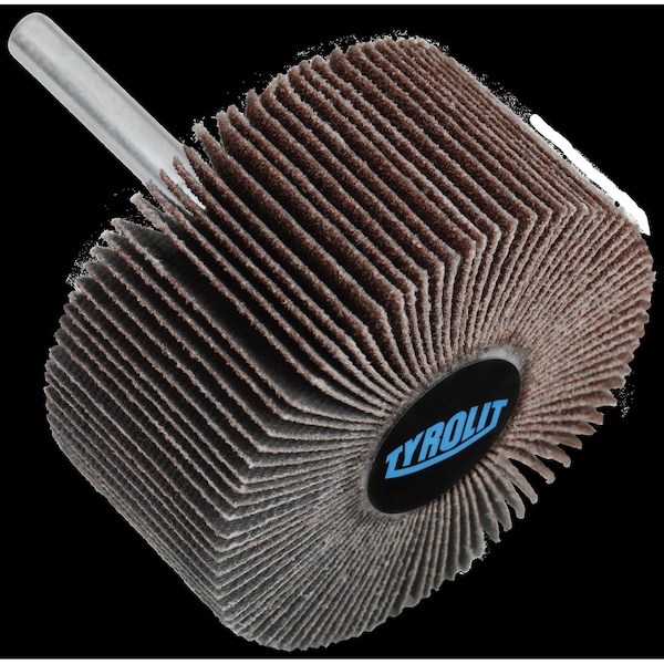 Tryolit Abrasives TYROLIT 2" x 1" x 1/4" Shank Mounted Flap Wheel, Aluminum Oxide, 60 Grit 20019967 - main